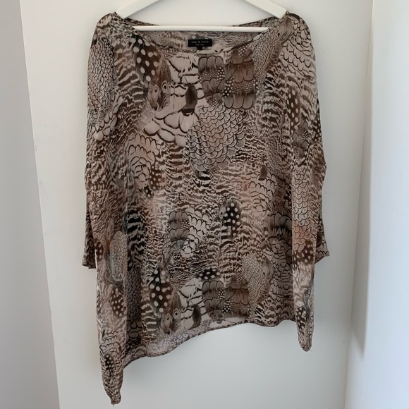 *SOLD* Rag & Bone asymmetrical silk top/tunic - Picture 2 of 8
